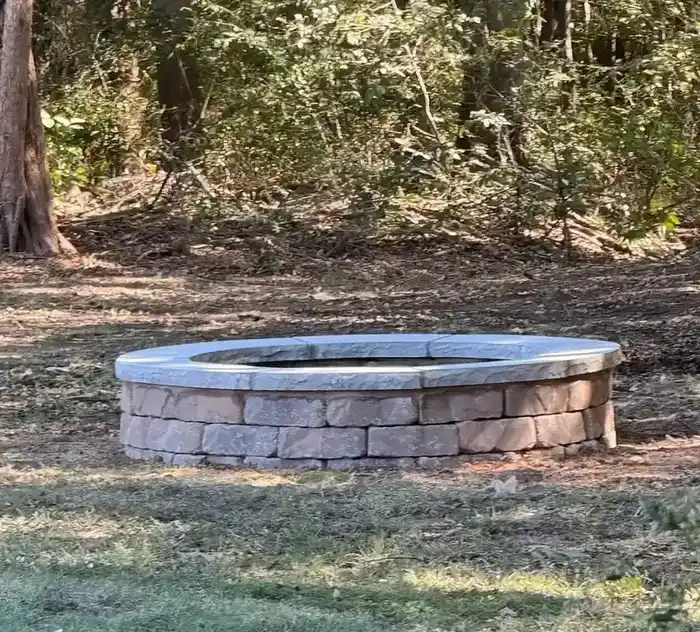 Rustic Fire Pit with Premium Stone Coping