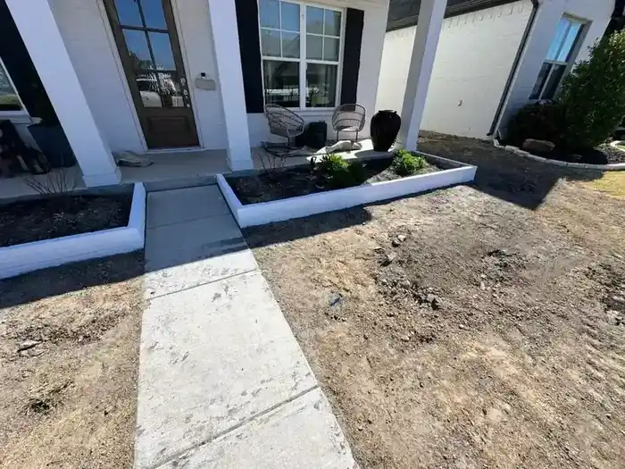 Modern White Brick Planter - Fort Worth, TX