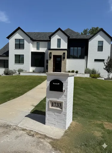 1733: Painted Brick Mailbox