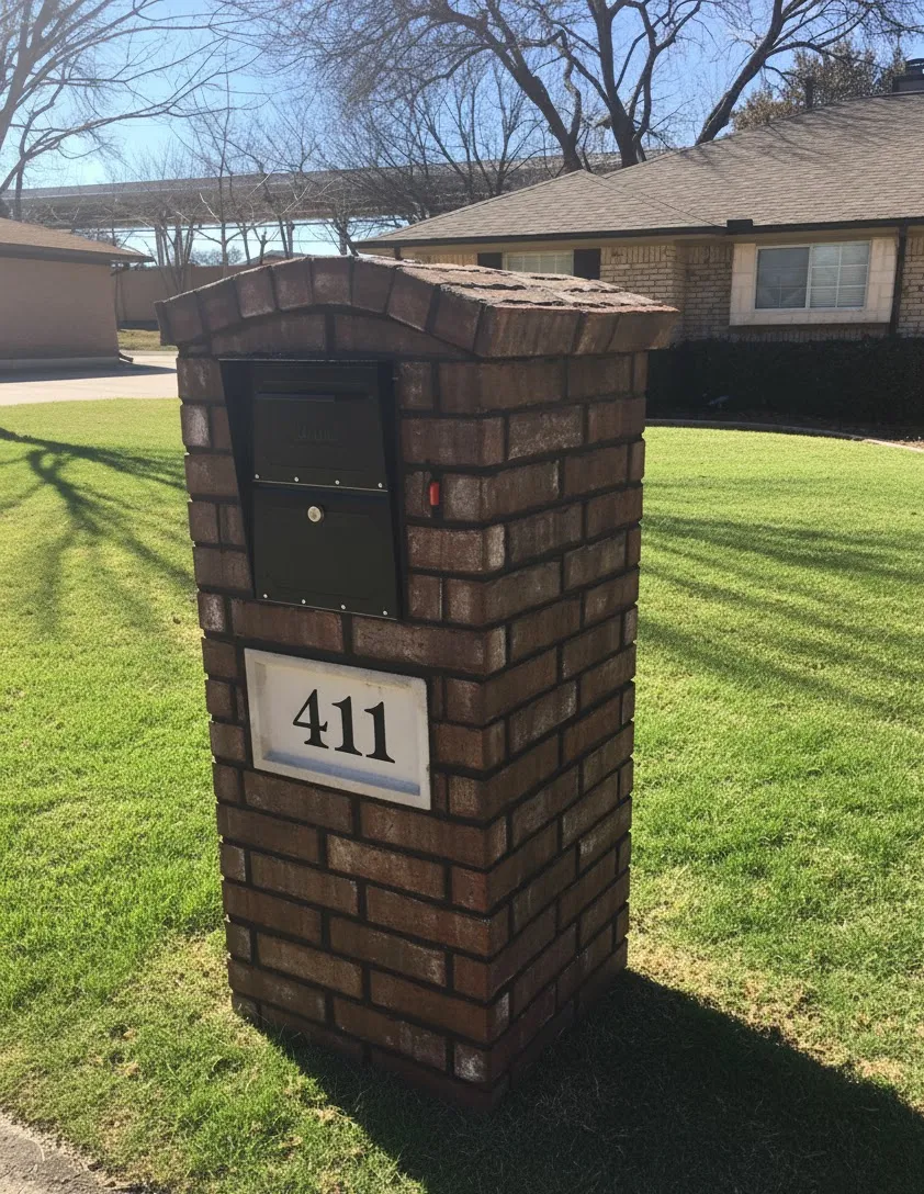 411: Arched Top Brick Mailbox