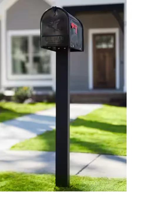 Modern Black Post Mailbox