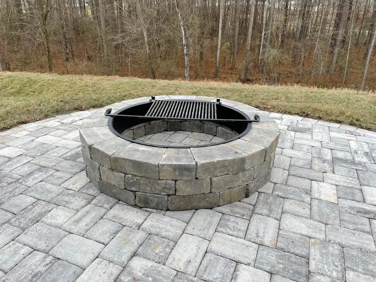 Paver Patio Fire Pit with Grill