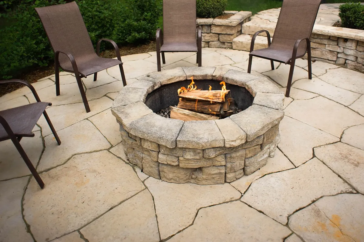 Stacked Natural Stone Fire Pit