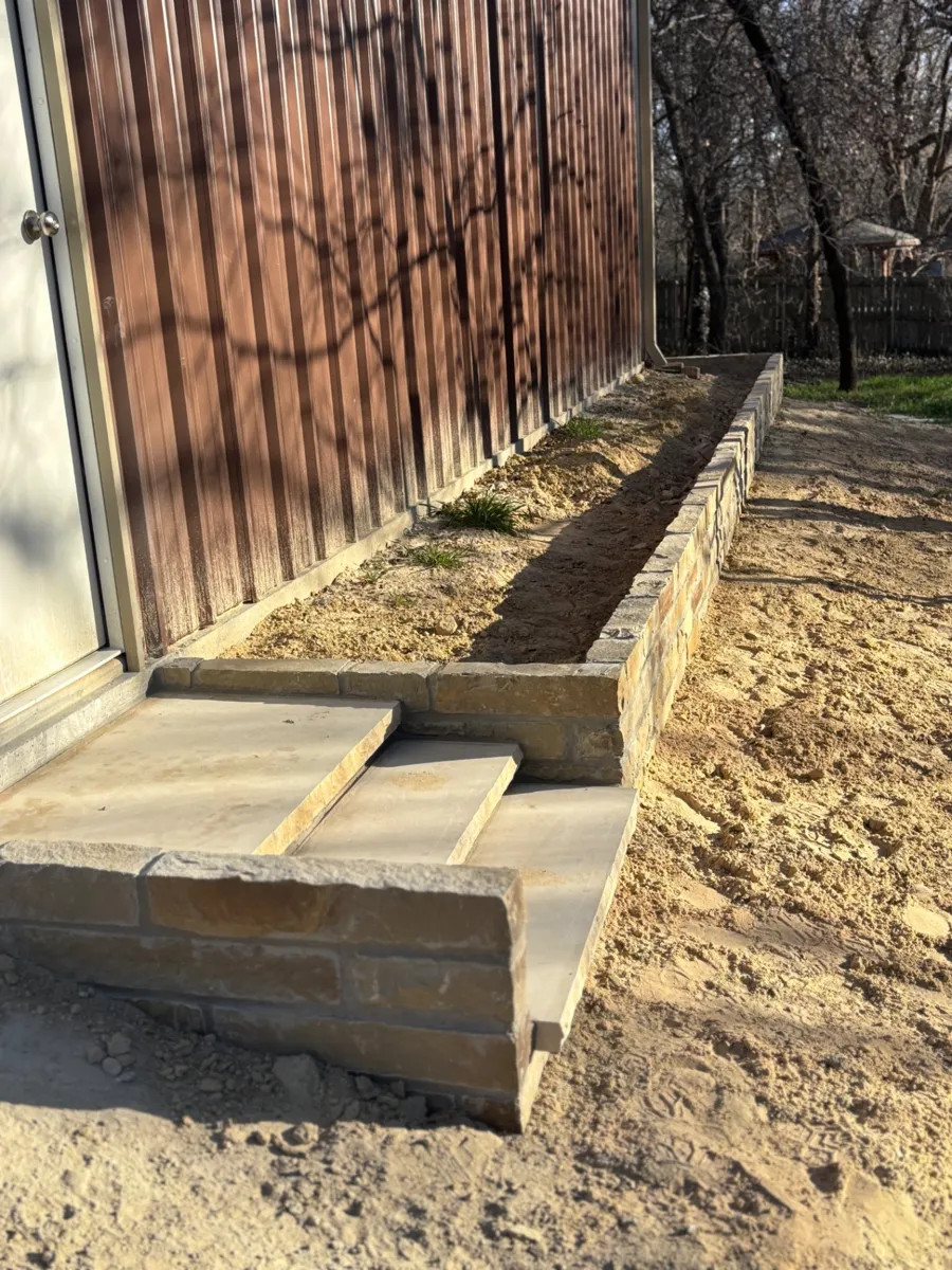 Chopped Oklahoma Stone Retaining Wall