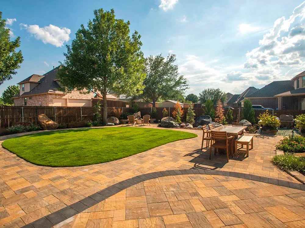 Concrete Pavers patio finish example by Parker County Masonry