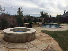 Poolside Fire Pit by Parker County Masonry