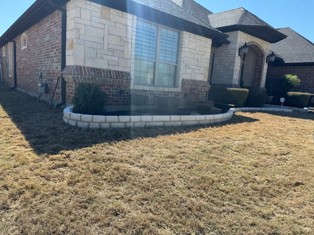 White Austin Stone Flower Bed